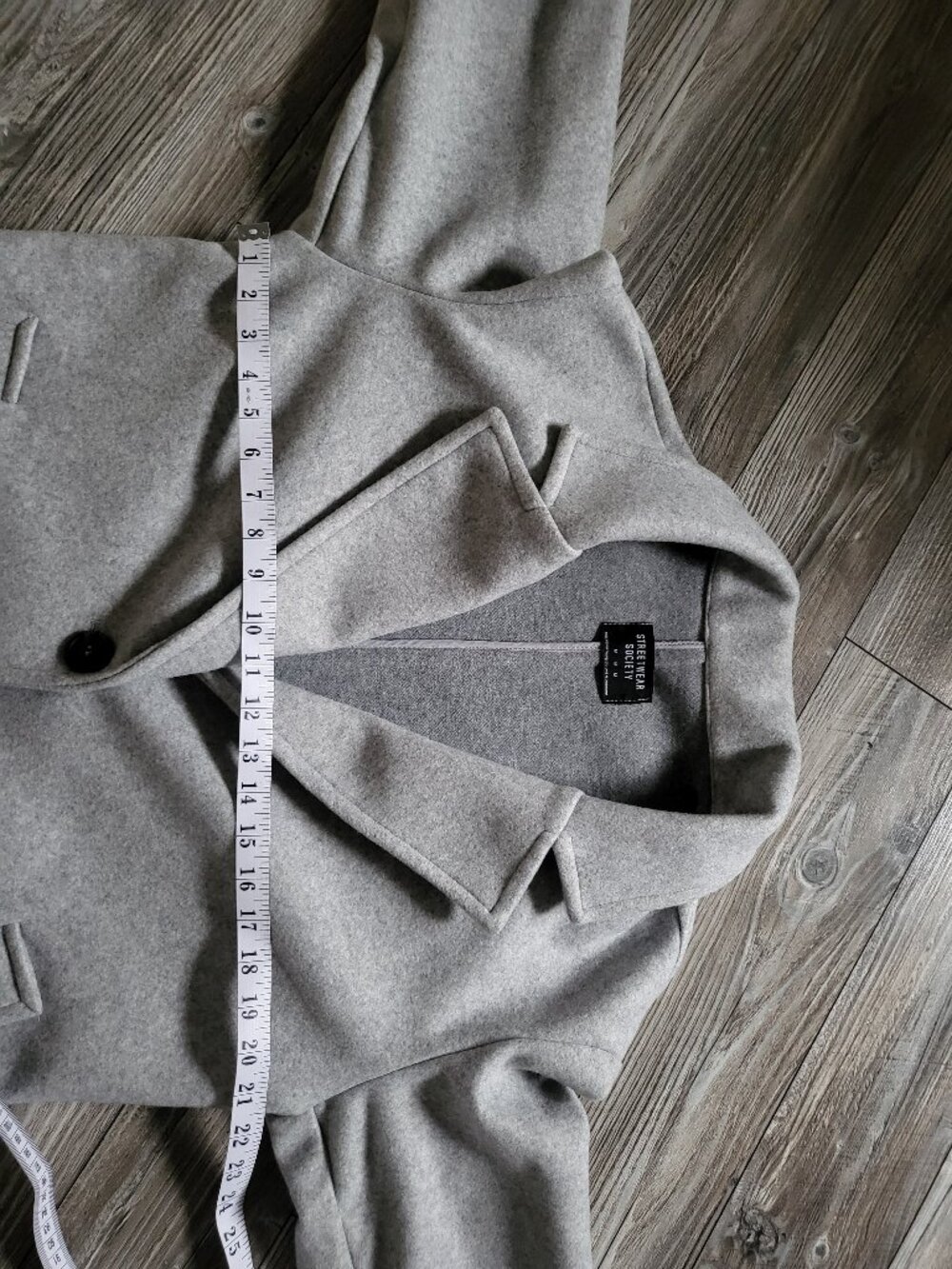 Streetwear Society Grey Overcoat Coat Jacket Medium New Never Worn - Picture 8 of 13